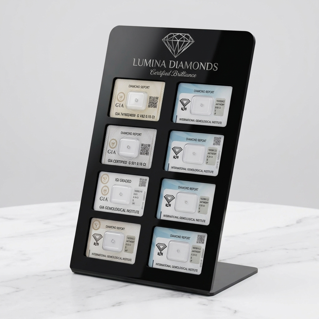 espositore banco plexiglass diamanti